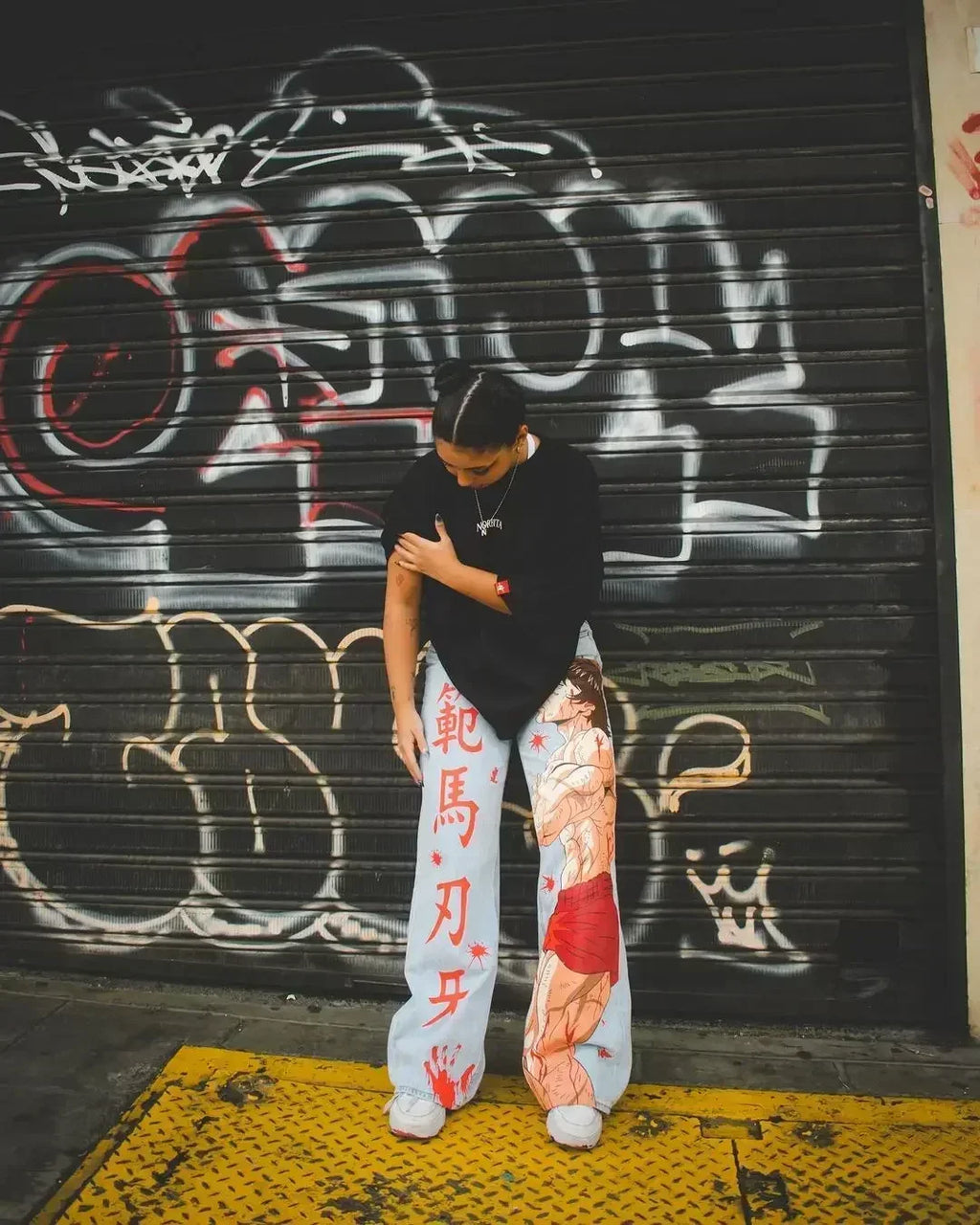 Harajuku high street y2k baggy jeans vintage wide leg denim pants popular anime jeans streetwear couples trouser men clothing