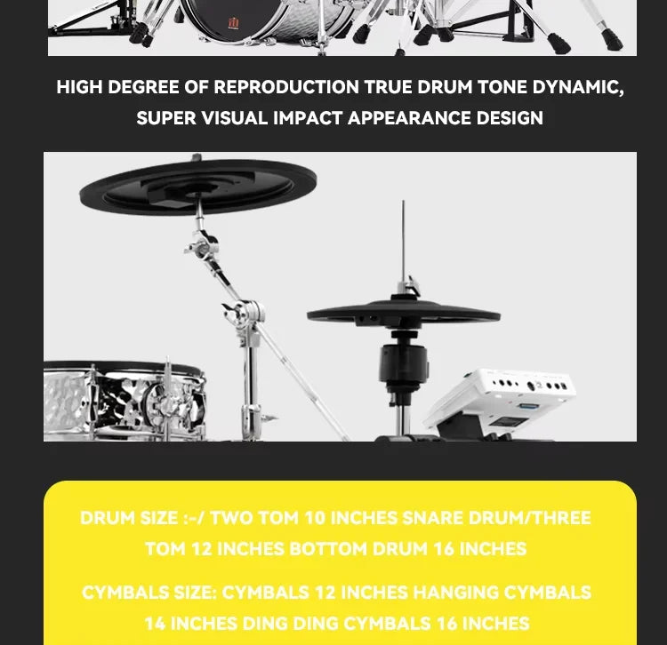PD Electronic Compact Portable 10/12 Inch Double Layer Metal Mesh Pads OEM Bass Drum For Stage Studio Use Wholesale