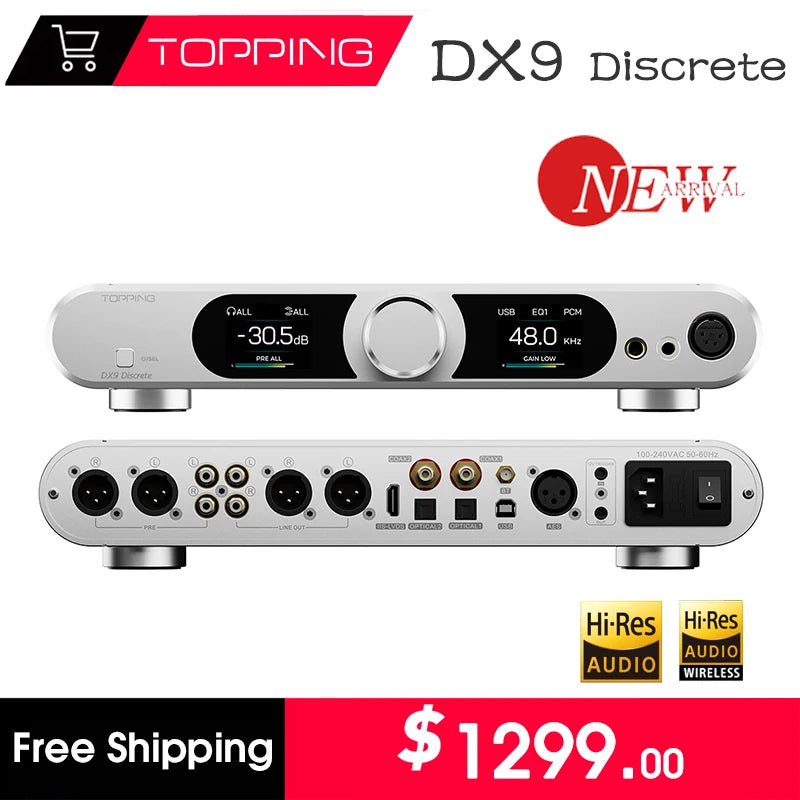 TOPPING DX9 Discrete Anniversary DAC&Headphone Amplifier Hi-Res Audio Support LDAC With Remote Control Decoder HIFI DX9D