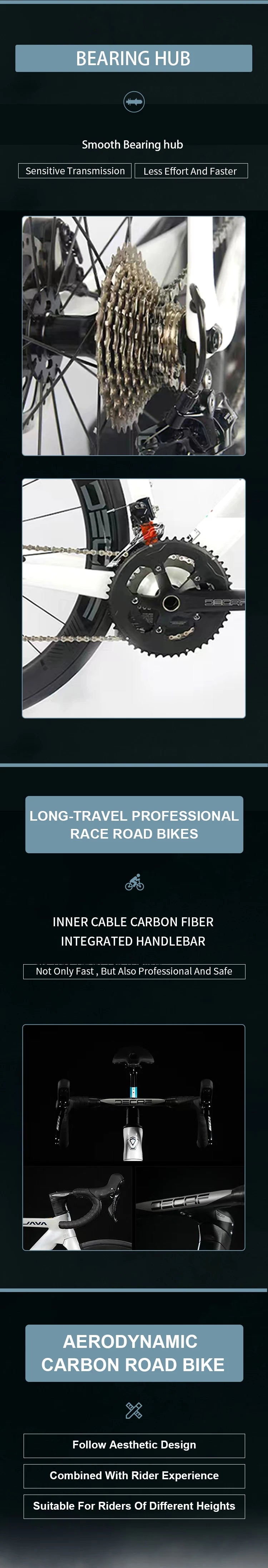 Java FUOCO TOP High Quality R7120 Full Carbon Fiber Bicycle 700c Carbon Cycle Tires Road Bike Racing Bike