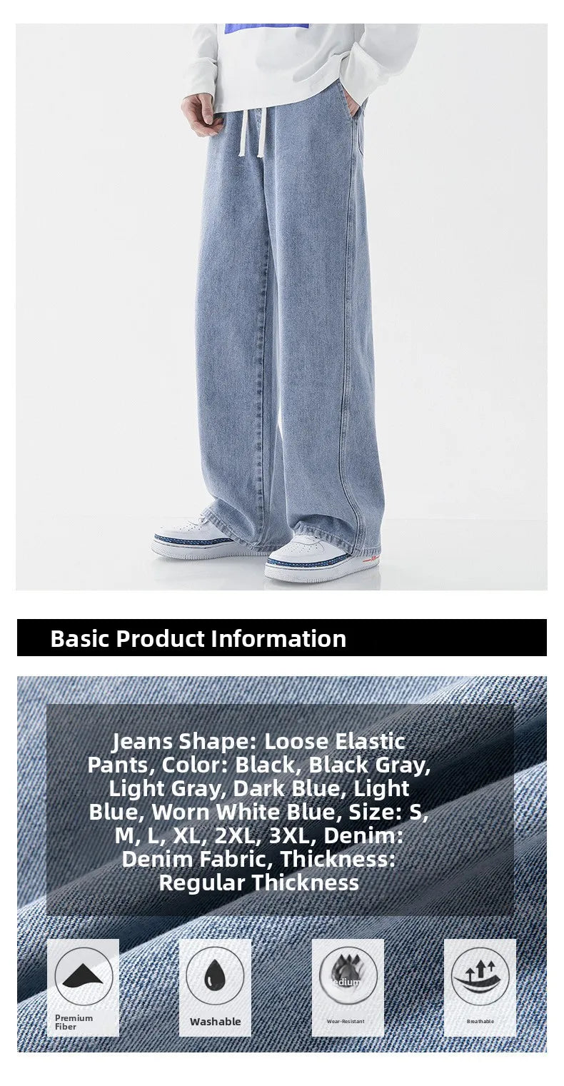 Hand-Dn Sketch ffith Pain Jeans Loose Fit Denim Pants for Teens And Students Sword Wind Legend Anime Casual Trousers