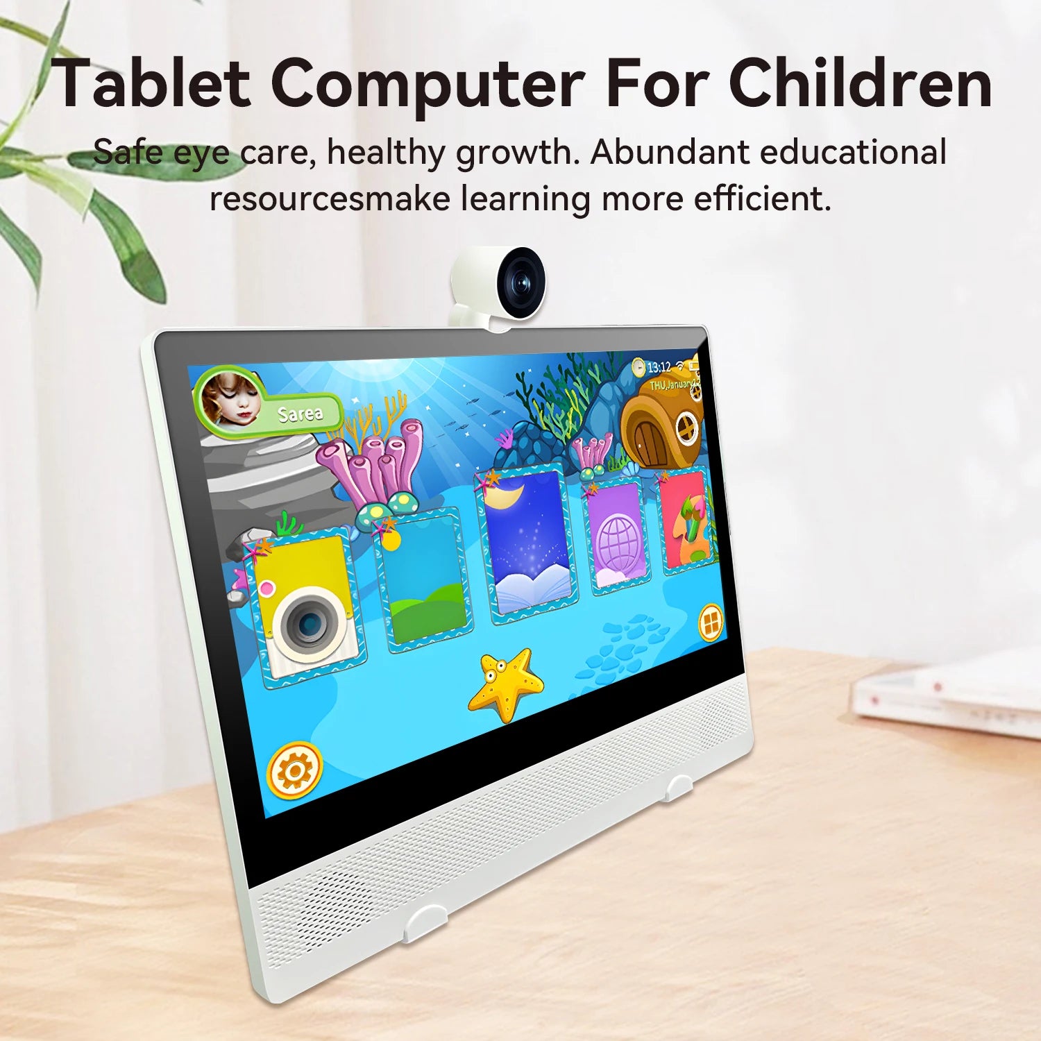 Factory Directly Sale 15.6 Inch 2 1 Portable Smart TV White Cabinet with HD Definition Android OS for Kids Learning Education