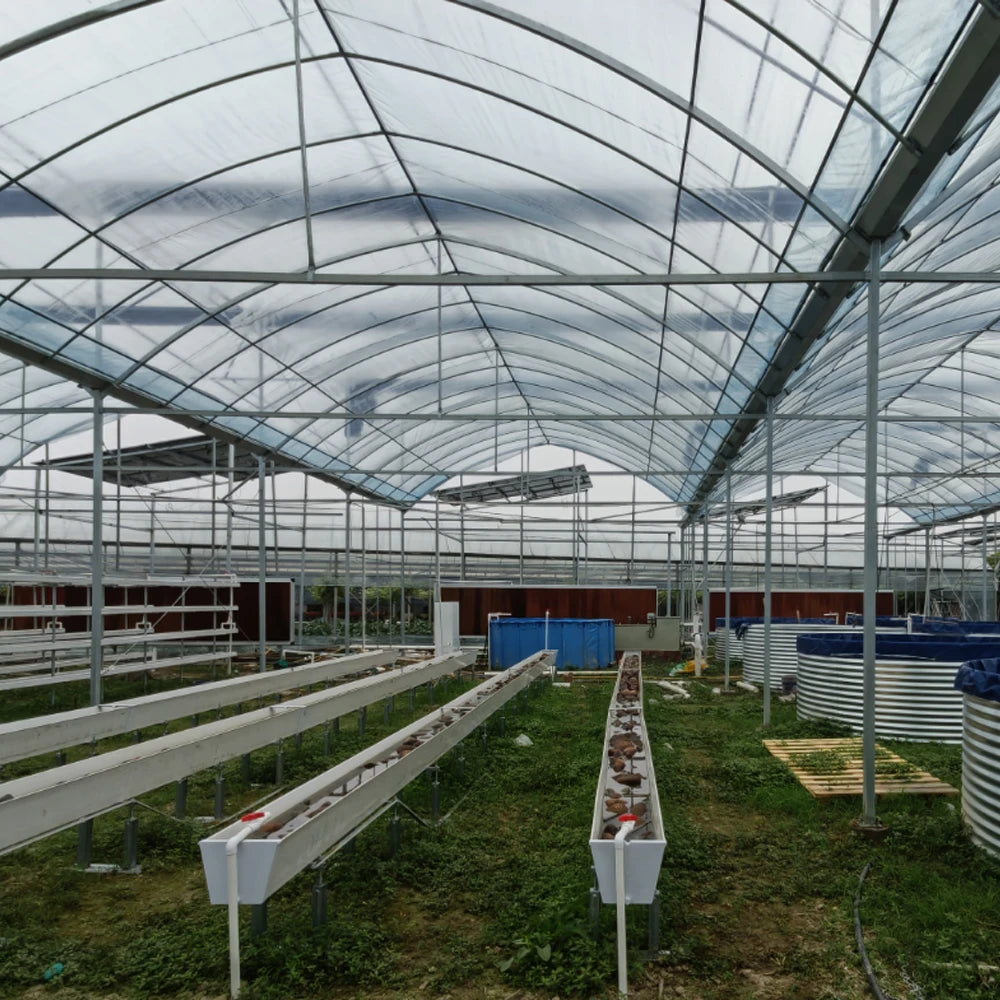 Vege and Aquaculture Integrated Recyclable Greenhouse Aquaculture System