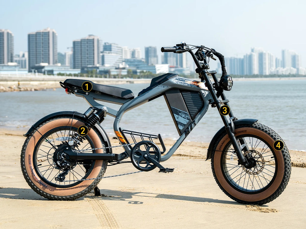 E-Bike 1500W Motor 52V20AH All-terrain Fully Suspended Off-road Motorcycle Electric Bike 20*4.0-inch Fat Tire  Electric Bicycle