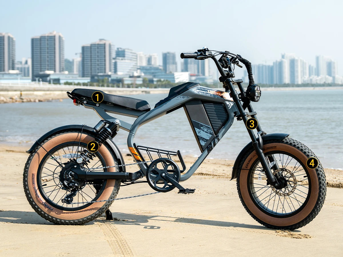 E-Bike 1500W Motor 52V20AH All-terrain Fully Suspended Off-road Motorcycle Electric Bike 20*4.0-inch Fat Tire  Electric Bicycle
