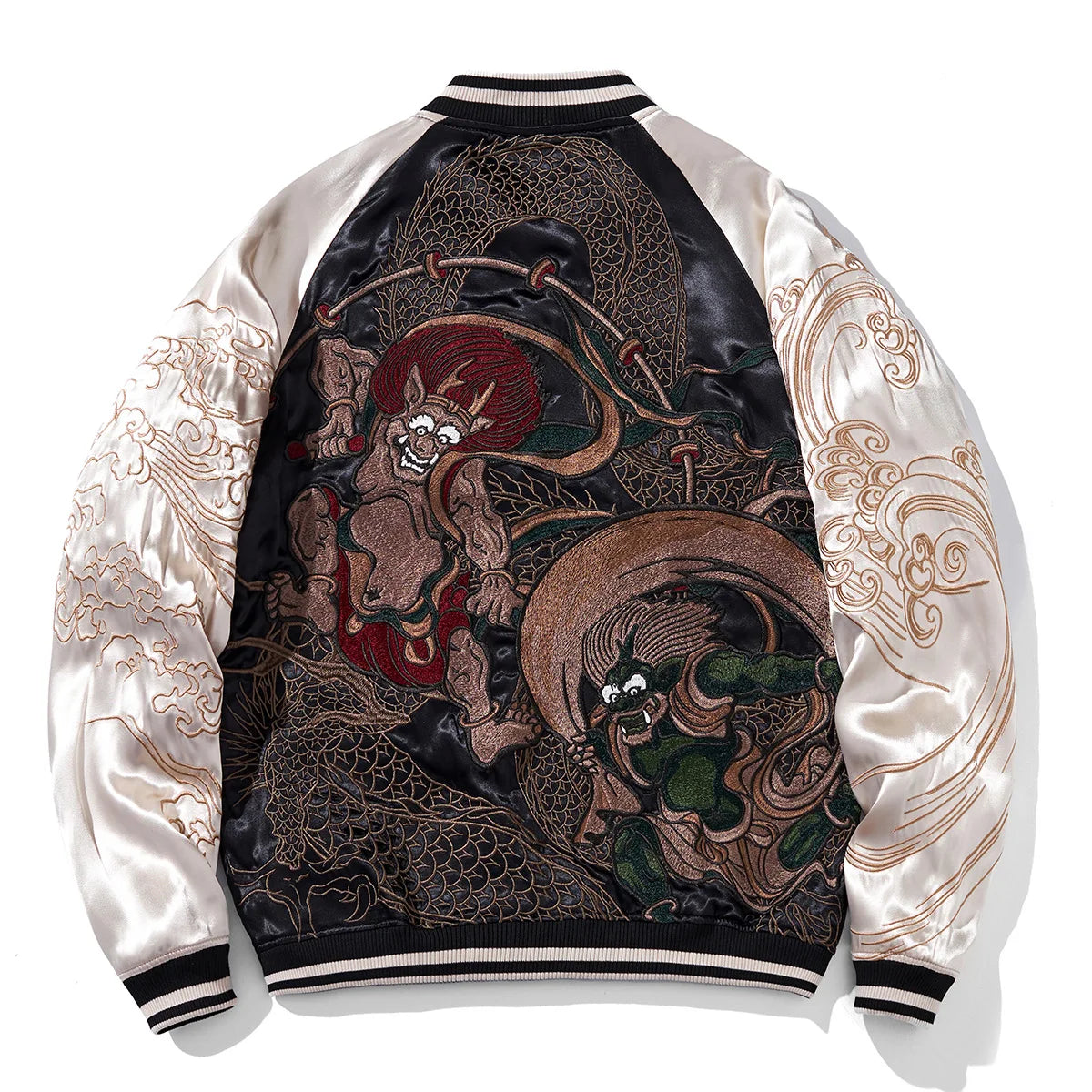 Mens Baseball Jackets Hip Hop Japanese Anime Demon Embrodiery Bomber Coats Streetwear Harajuku Motorcycle Jacket Clothing