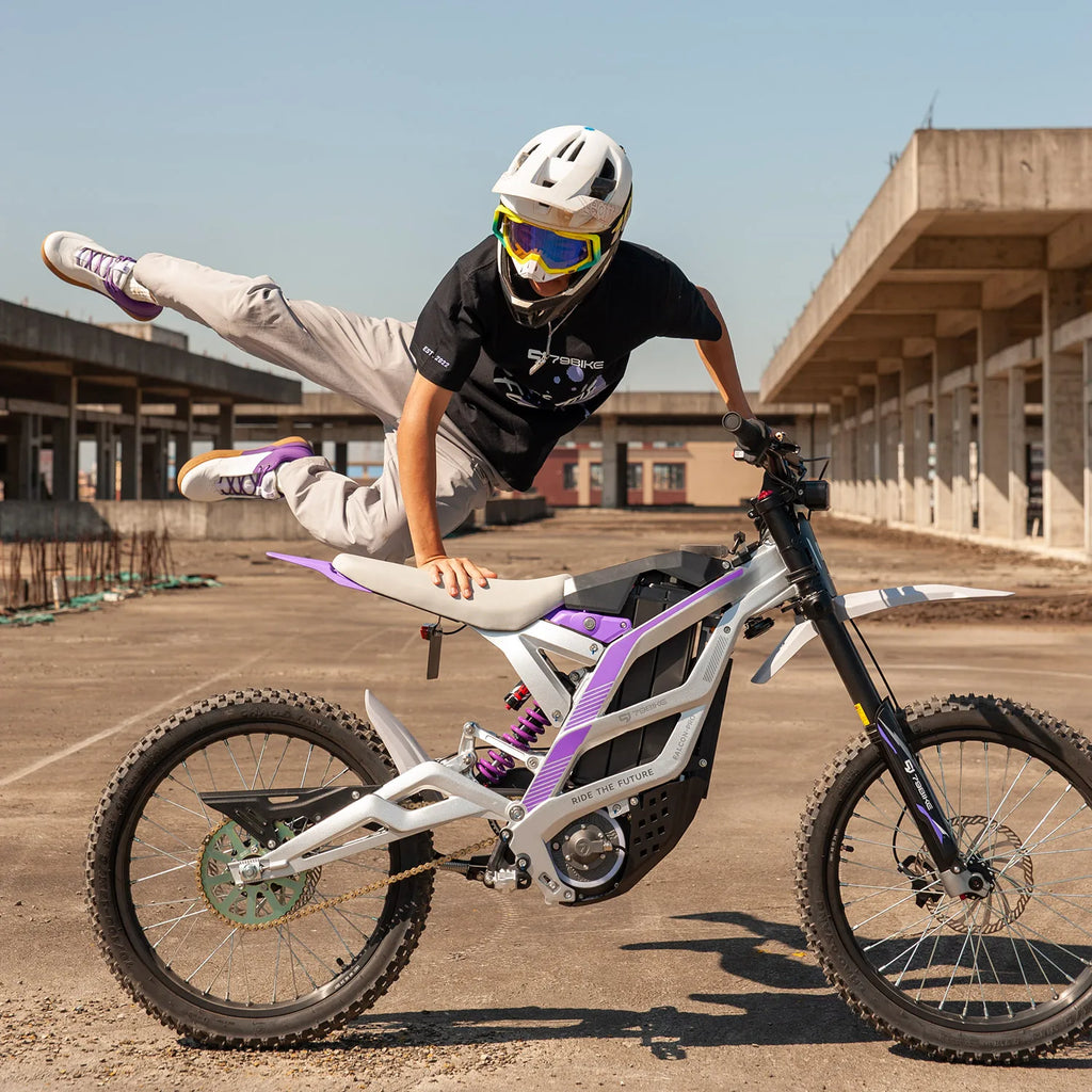 All-Terrain High-Speed Electric Dirtbike With 10000W Central Motor Full Suspension Aluminum Alloy Frame Lithium Battery