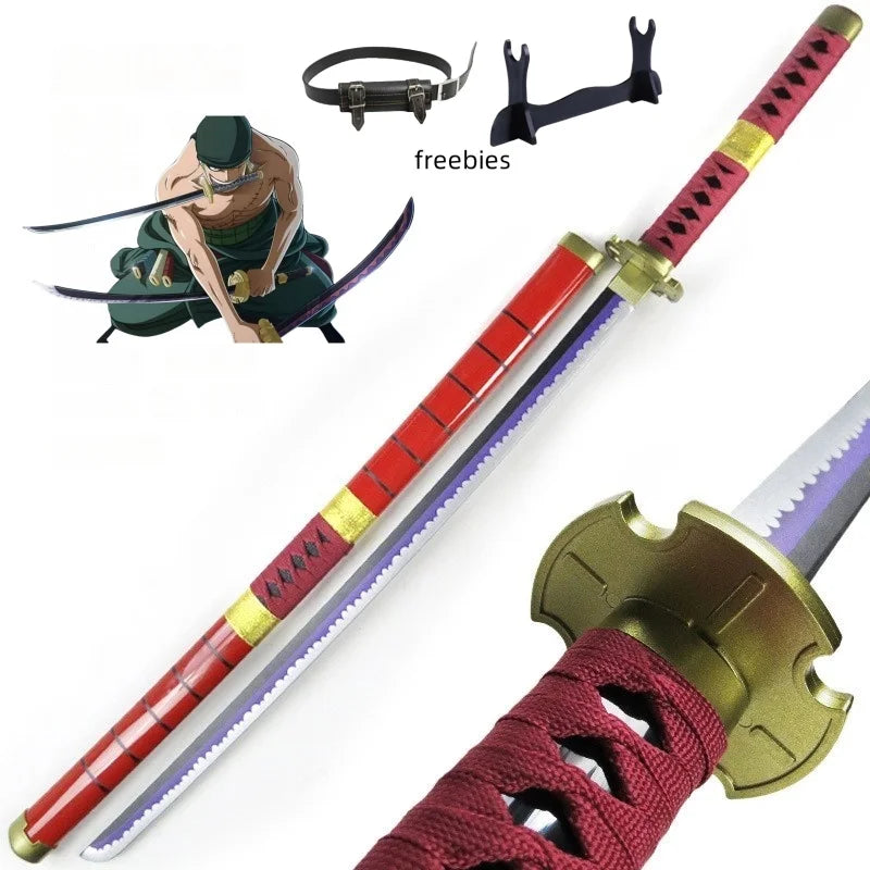 40incn Roronoa Zoro Katana Ninja Knife Sword Anime Cosplay Costume Zoro Real Size Japanese Katana Original Samurai Sabre Gift