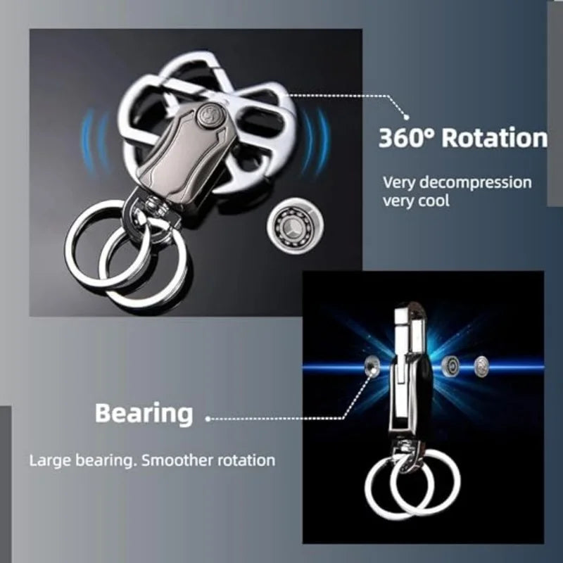 Stress Relief Gyro Keychain Multi-Functional Keychain Toy Relaxing Fidget Spinner Key Holder