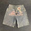 Top Quality Classic Printed Mens Casual Jeans Shorts Zipper Loose Fit Capri Men Denim Shorts Pants