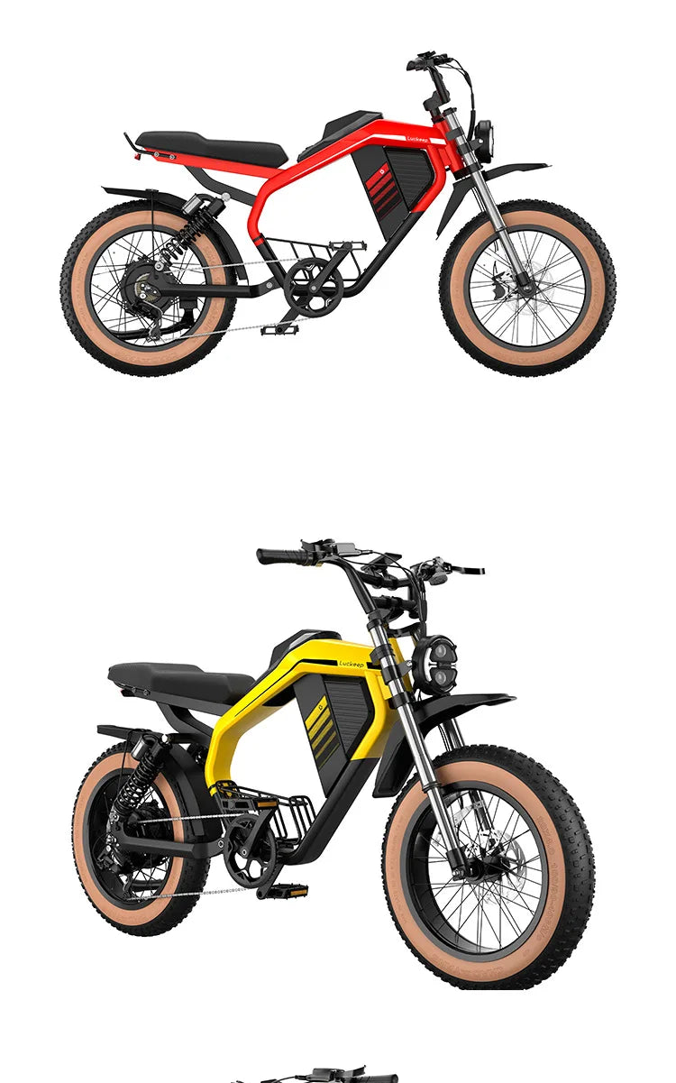 E-Bike 1500W Motor 52V20AH All-terrain Fully Suspended Off-road Motorcycle Electric Bike 20*4.0-inch Fat Tire  Electric Bicycle