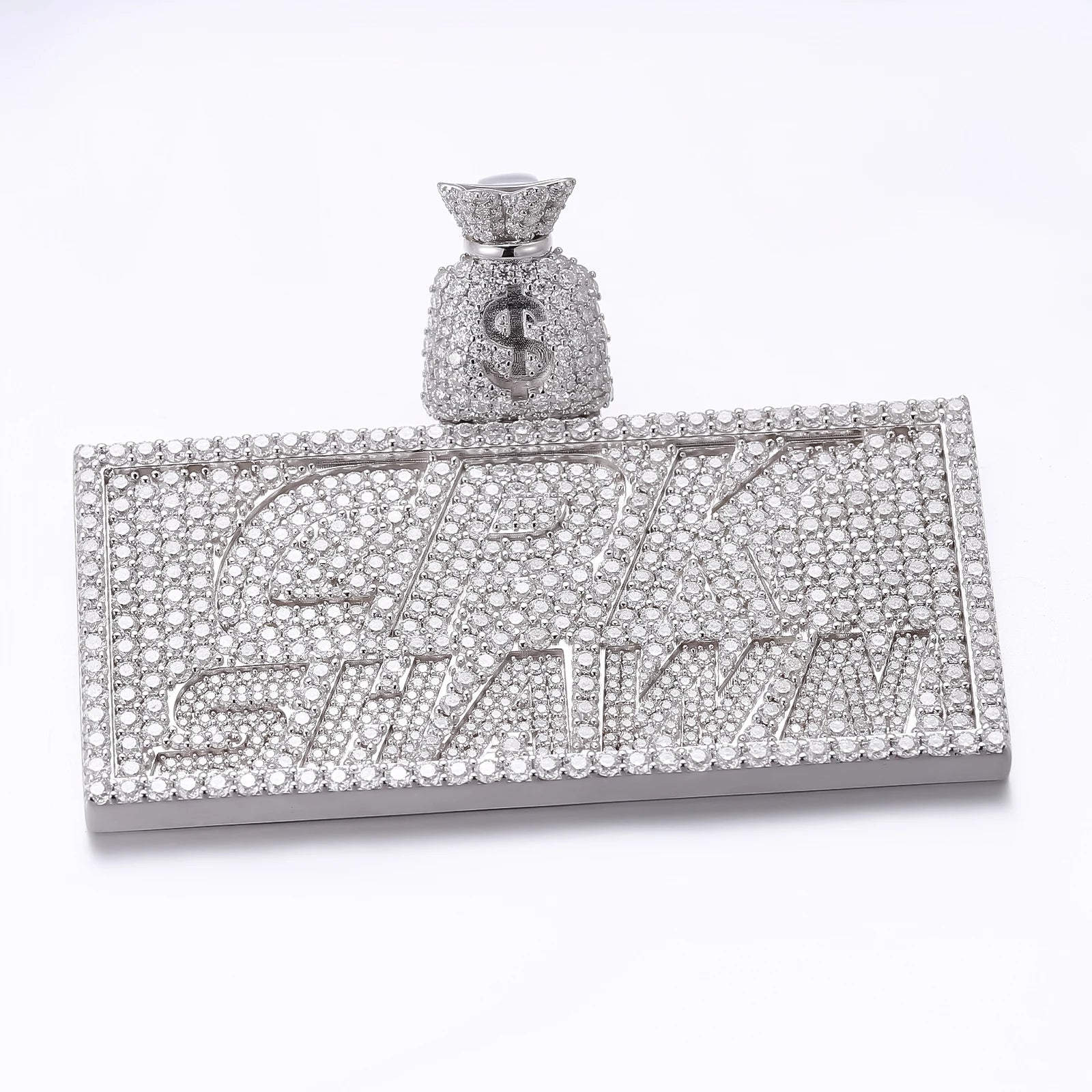 Provence Hip Hop Baguette Name Plate Pendant 925 Silver DEF/VS Lab diamonds 3D Bling Iced Letter Chain Pendant Size Custom