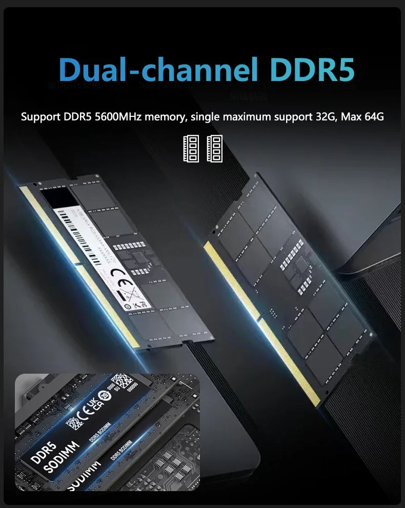 Dual LAN Mini Gaming PC AMD Ryzen 9 7940HS R7 7840HS Mini PC 16GB DDR5 512GB SSD Mini Computer 4K HDMI Dual Display Mini Desktop