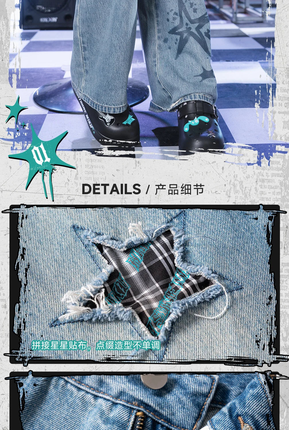 Moeyu Hatsune Miku Women Denim Trousers Jeans Pants Vocaloid Cosplay Casual Costume Woman Clothing Girl Punk Pant Streetwear