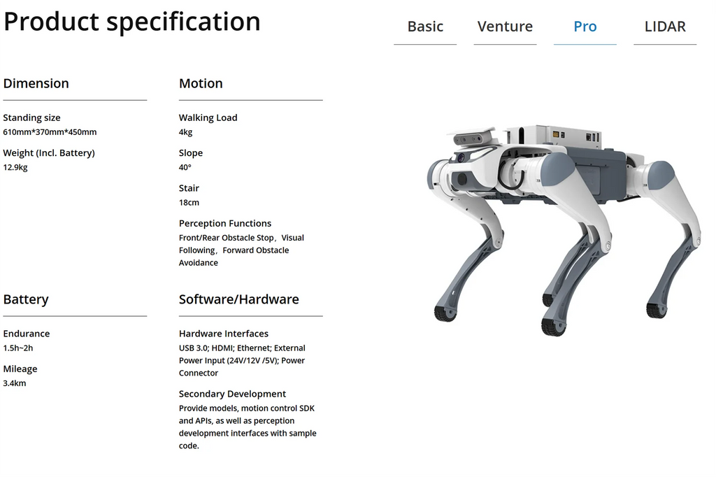 DEEPRobotics Jueying Lite3 Intelligent quadruped bionic robot, electronic robot dog