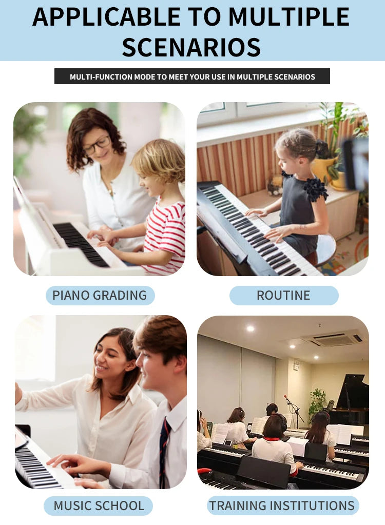 88 Key Upright Digital Piano Weighted Hammer Keyboard 64 Levels of Touch Sensitivity Suitable for Professional Electronic Piano