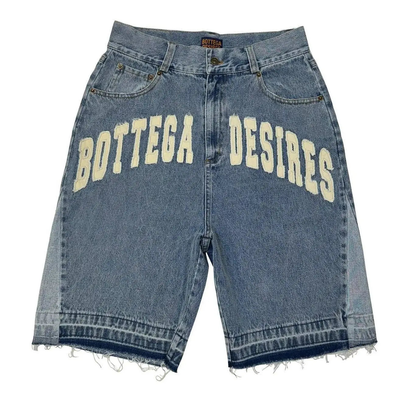 Bottega Desire Y2K New Cowboy Skateboard Shorts Cartoon Embroidery Men And Women Loose Jeans Wide-Leg Pants Hip-Hop Street Jeans