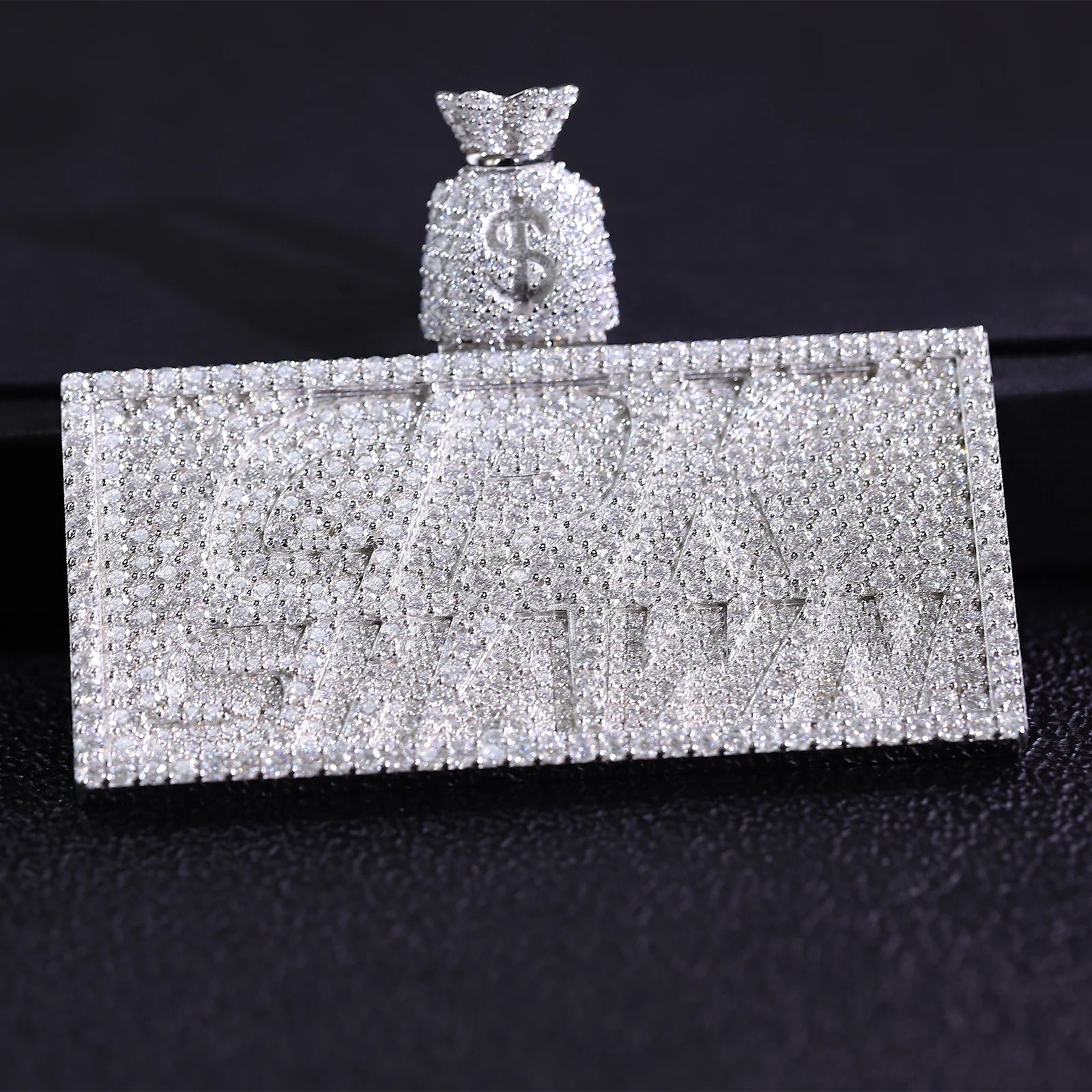 Provence Hip Hop Baguette Name Plate Pendant 925 Silver DEF/VS Lab diamonds 3D Bling Iced Letter Chain Pendant Size Custom