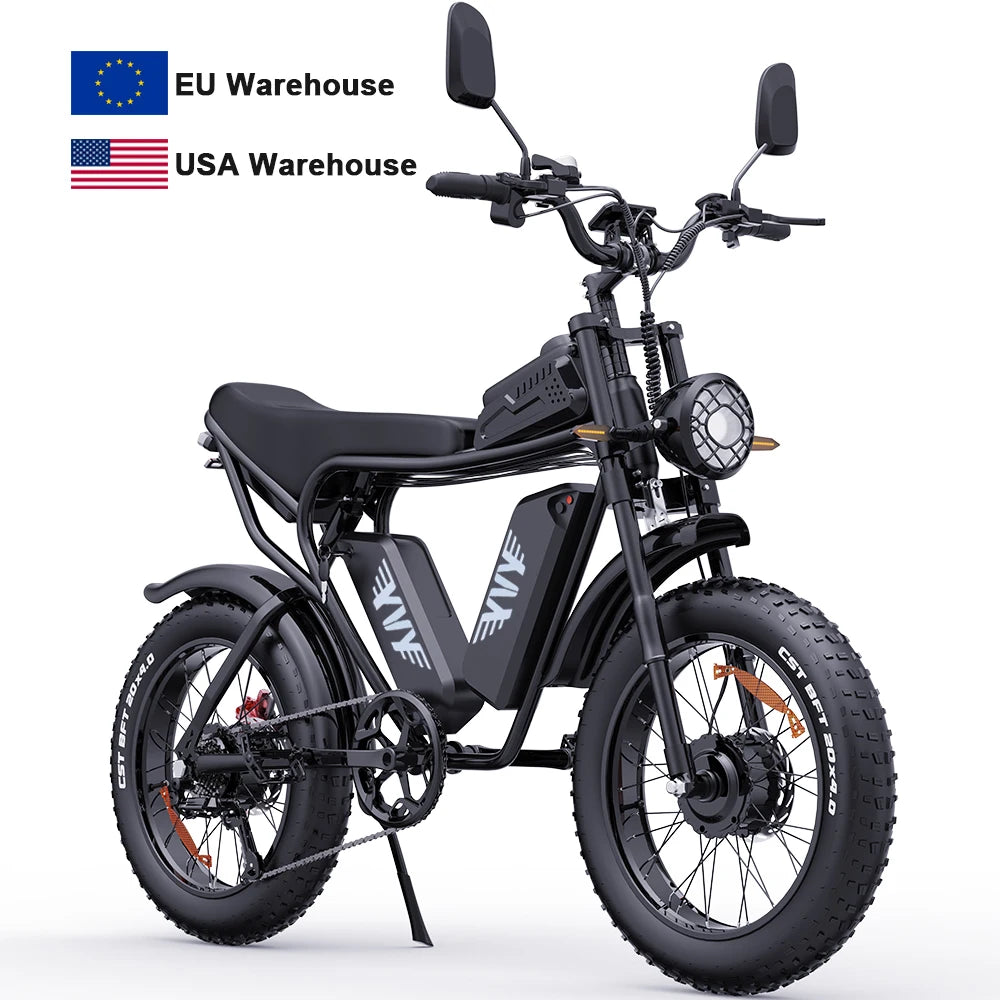 Electric Bike yvy Q20pro 2000W Dual Motor 52V40AH Battery E-bike Hydraulic brake 20inch Fat Tire Snow Off-road  Electric Bicycle