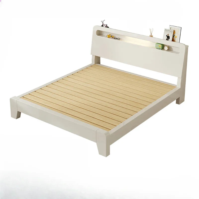 Nordic Luxury Bed Frames Wood High End King Size Low Price Double Bed Frames Headboard Lit Deux Place Furniture For Bedroom