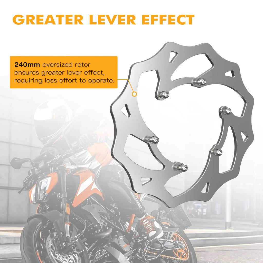 NICECNC For STARK VARG MX/EX Electric Dirt Bike 2024 2025 240mm Flame Oversize Rear Brake Disc Rotor & Rear Brake Disc Guard