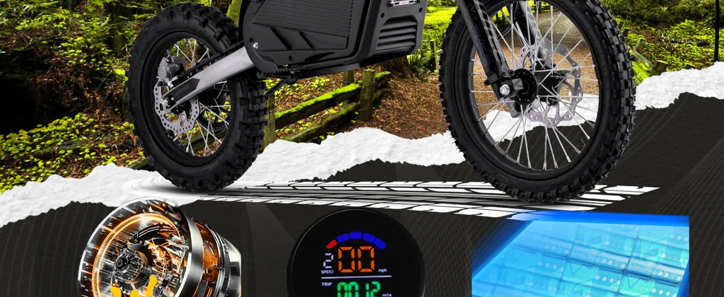 KOOZ HP117E 72V 5000W Pro Electric Dirt Bike for Adults,3 Speed Modes Electric Motorcycle Up to 50 MPH & 40 Miles Long-Range