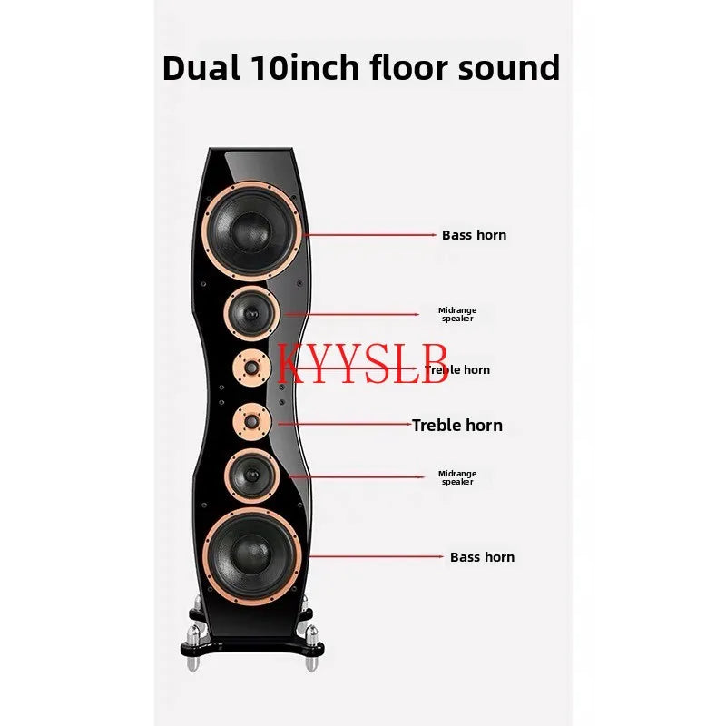 400W Dual 10-inch High-power Floor-standing Speakers Carbon Fiber Units High-fidelity Passive Speakers Home Front Audio 4ohm