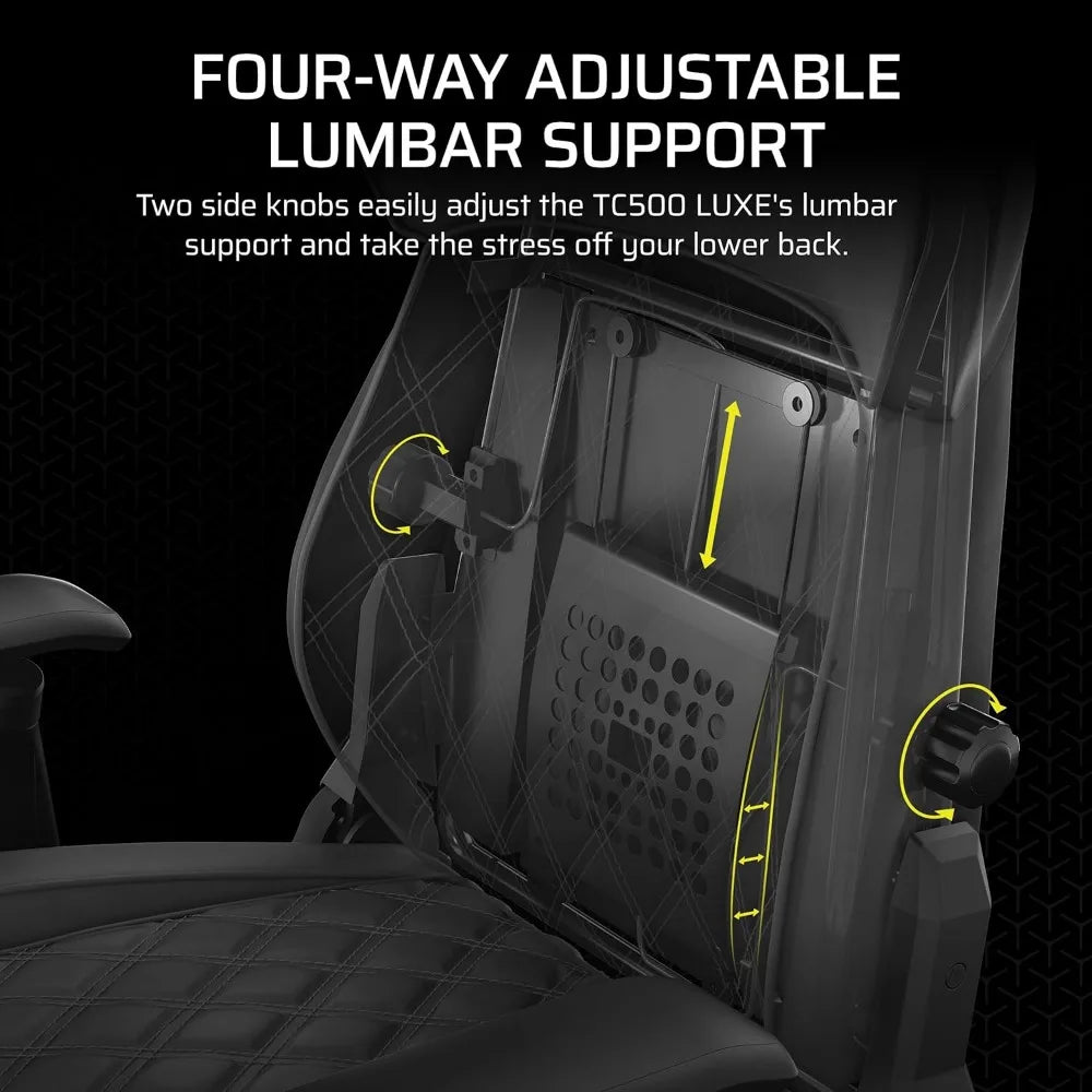 Premium Gaming Chair with Breathable Fabric Wide Seat Adjustable Arms Lumbar Support Recline