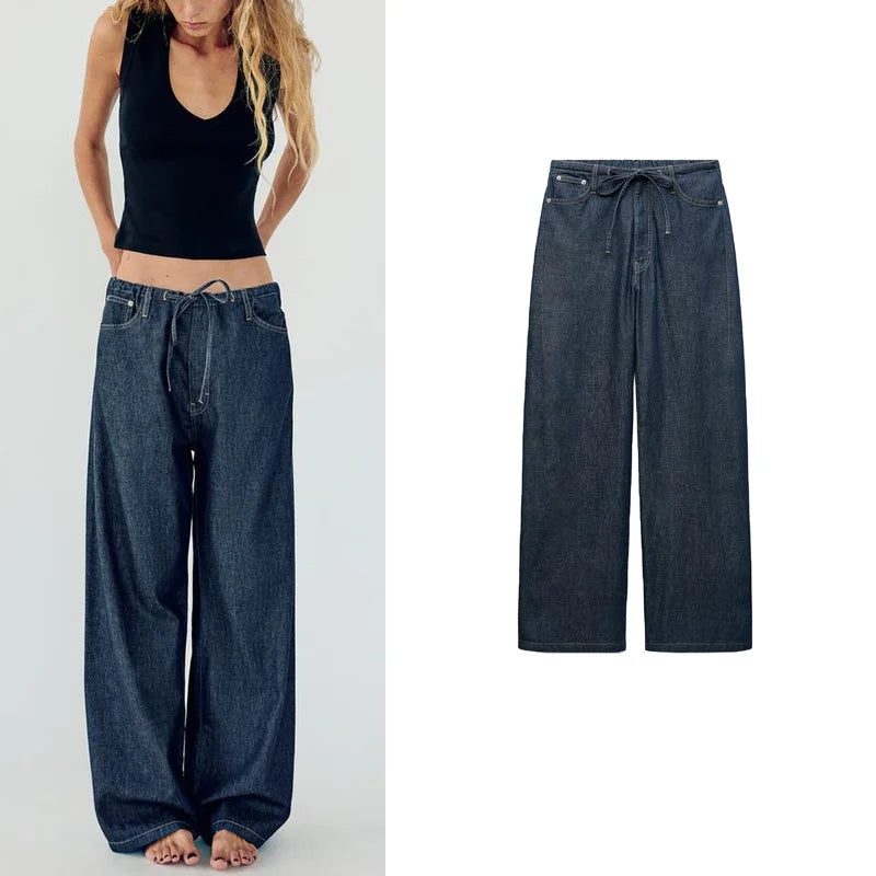 Spring New Women's Comfortable Slimming Straight Jeans High Waist Pants Durable Long Trousers Faionable Ladies Denim