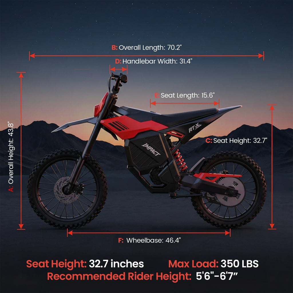 ESKUTE RT-X 19" 17" Electric Dirt Bike for Adults, 6500W Peak 53+MPH Mid-Drive Motor, Electric Motorcycle with 72V 30Ah  Battery