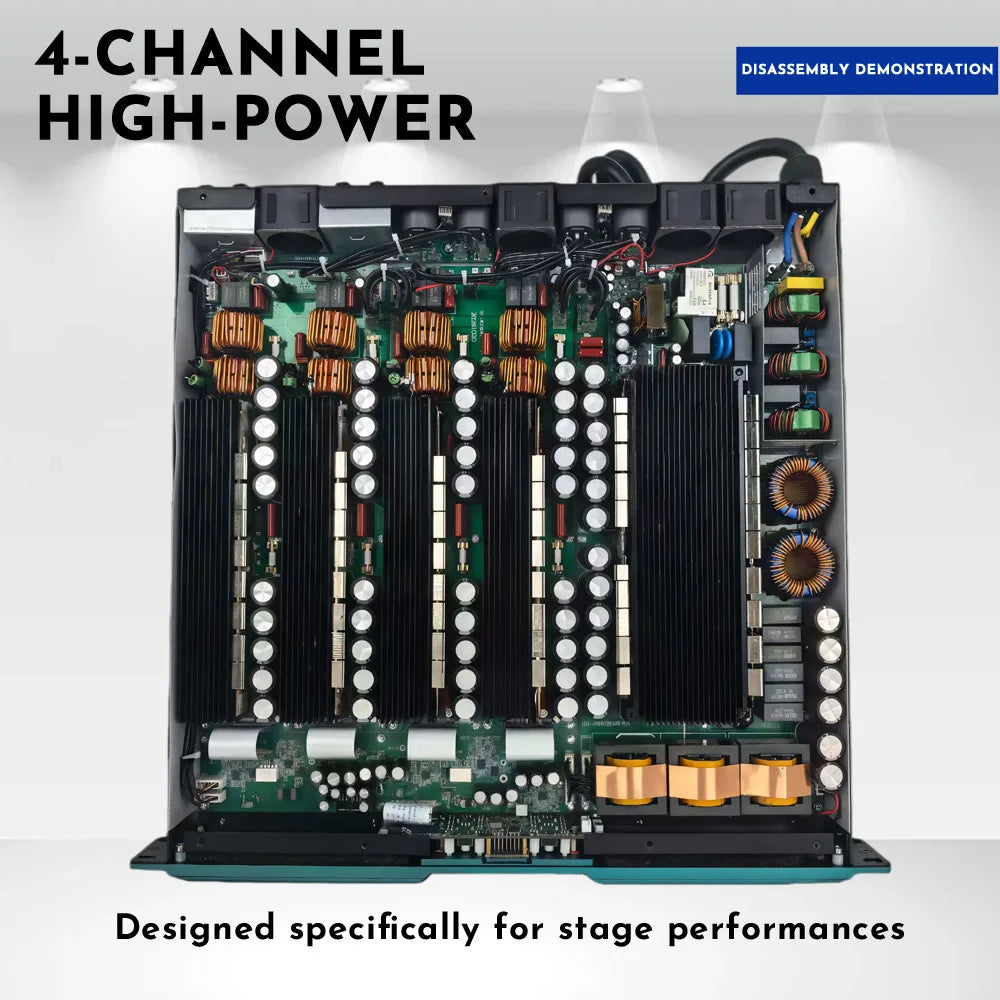 ShennDare K430 Professional Digital High-Power Amplifier 2Ohm 4x6500W Stable Operation DJ Subwoofer Amplifier Speaker Class D