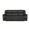 Transitional Leather Air Reclining Sofa Set for Living Room Comfort