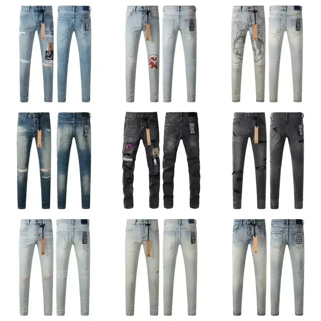 2025 KSUBI Men Personality Multi-style Low Rise Elastic Skinny Denim Pants American Style Ripped Trousers Jeans