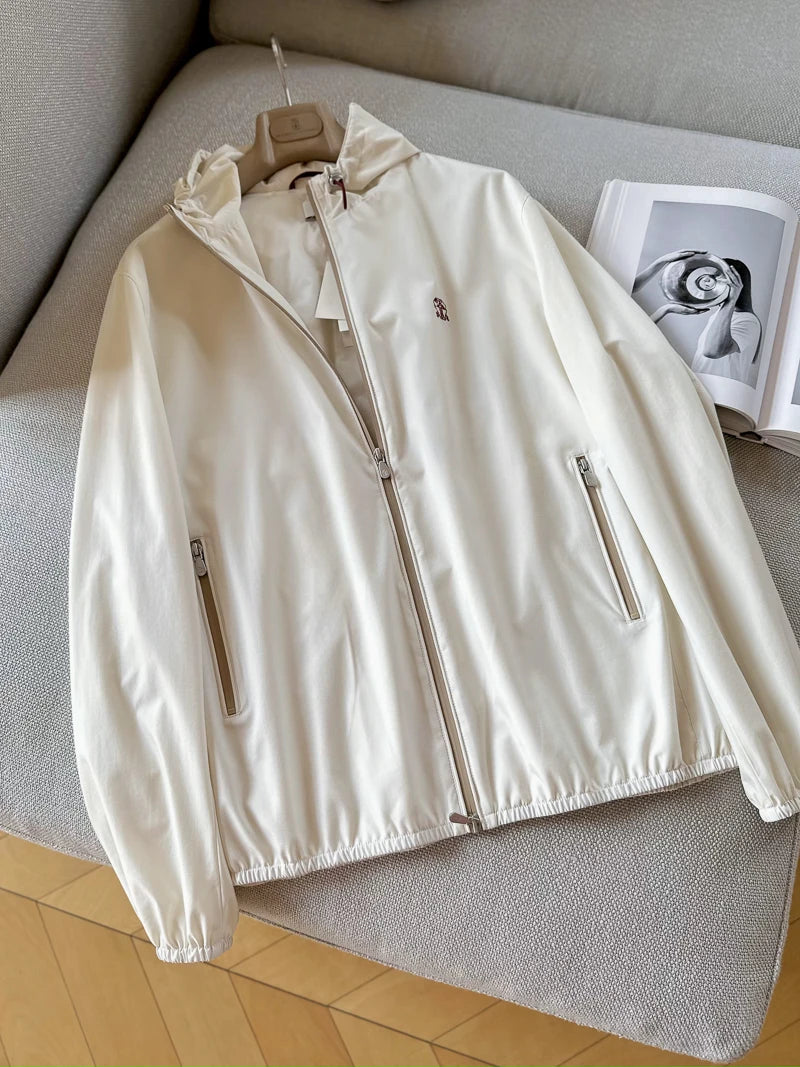 ALIN BC Top Line Microfiber Lightweight Tech Fabric Casual Men's Hooded Spring Autumn Jacket Outerwear Standard Fit Long Sleeve