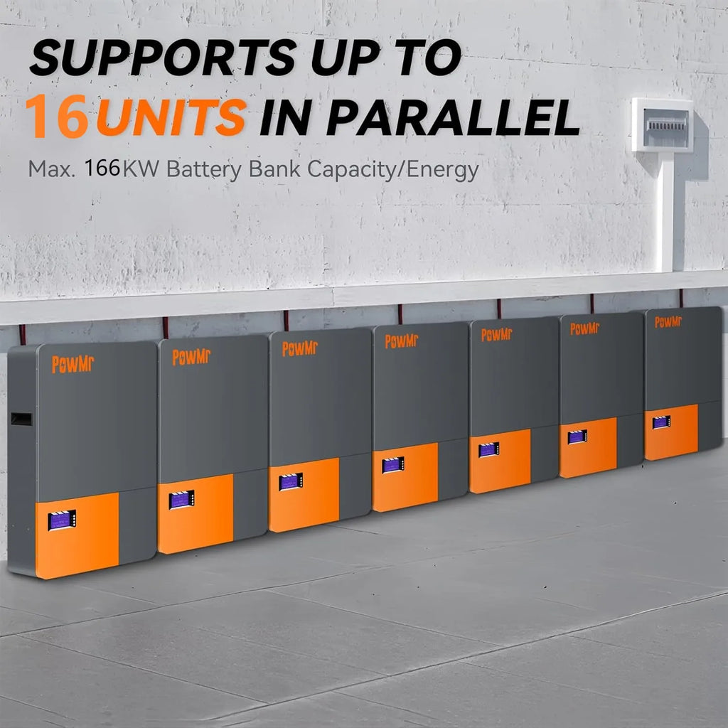 PowMr Powerwall 48V 200AH 100AH LiFePO4 Battery 10KWH 5KWH Energy Solar Lithium Battery 6000+ Cycle CAN BMS Up to 16 in Parallel