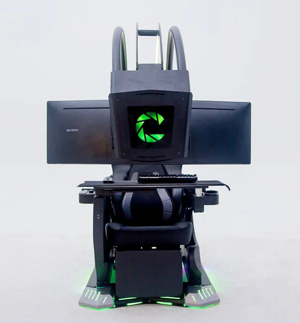 Custom Support 2 Screens Super Dream Pod Zero Gravity Recline Tilting PC Gaming Racing Chair Gaming Cockpit