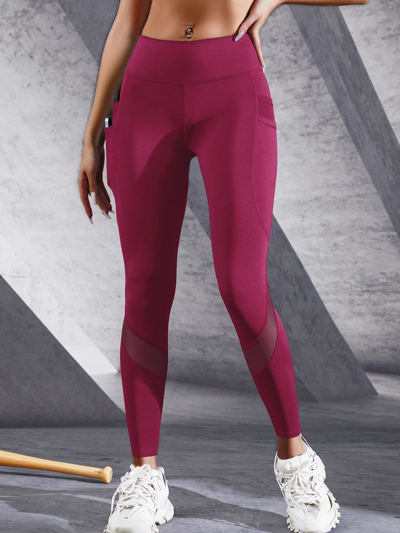Double Pocket Yoga Pants Women's Patchwork High Waist Stretchy Leggings Fitness Jogging Cycling Sportswear Female Skinny Pants