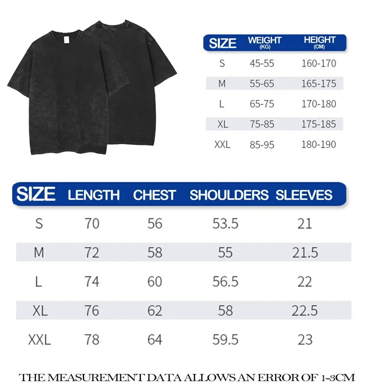 Punk GANTZ Anime T Shirt Men Vintage Washed 100% Cotton T Shirts for Men 2024 Punk Hip Hop Streetwear Harajuku Male T-shirt