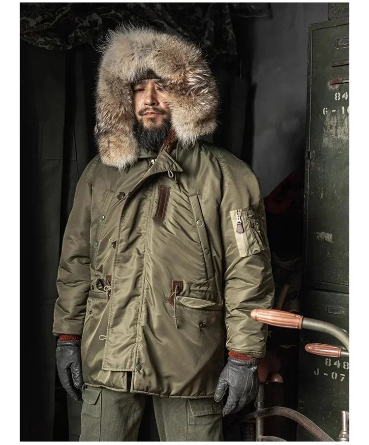 Rugged Bronso Type 2026 N-3 Snorkel Parka Real Fur Collar Heavy Duty Long Bomber Jacket N3B 2026ss design