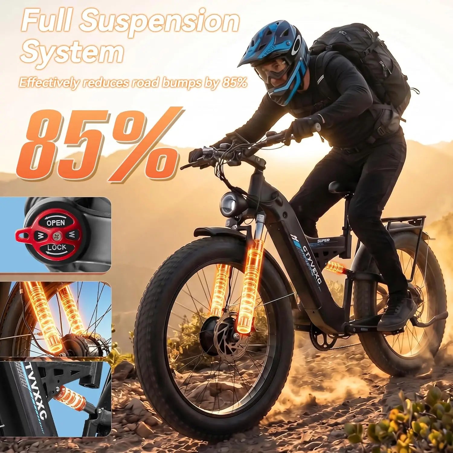 8000W Dual Motor Electric Bike for Adults, Ebike 55 MPH, 52V 30AH, E-Bike 120Miles, 26'' Fat Tire All Terrain E Bike for Men Wom