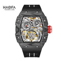Haofa Carbon Fiber Tourbillon Mens Watch Double Spring Diver Automatic Mechanical Watches for Men Sapphire Luxury Business 1922