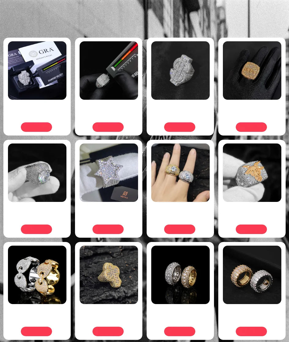 Custom Luxury Multi Finger Ring Hip Hop Rapper 925 Sterling Silver Vvs Iced Out Moissanite Men Diamond Letter Name Ring