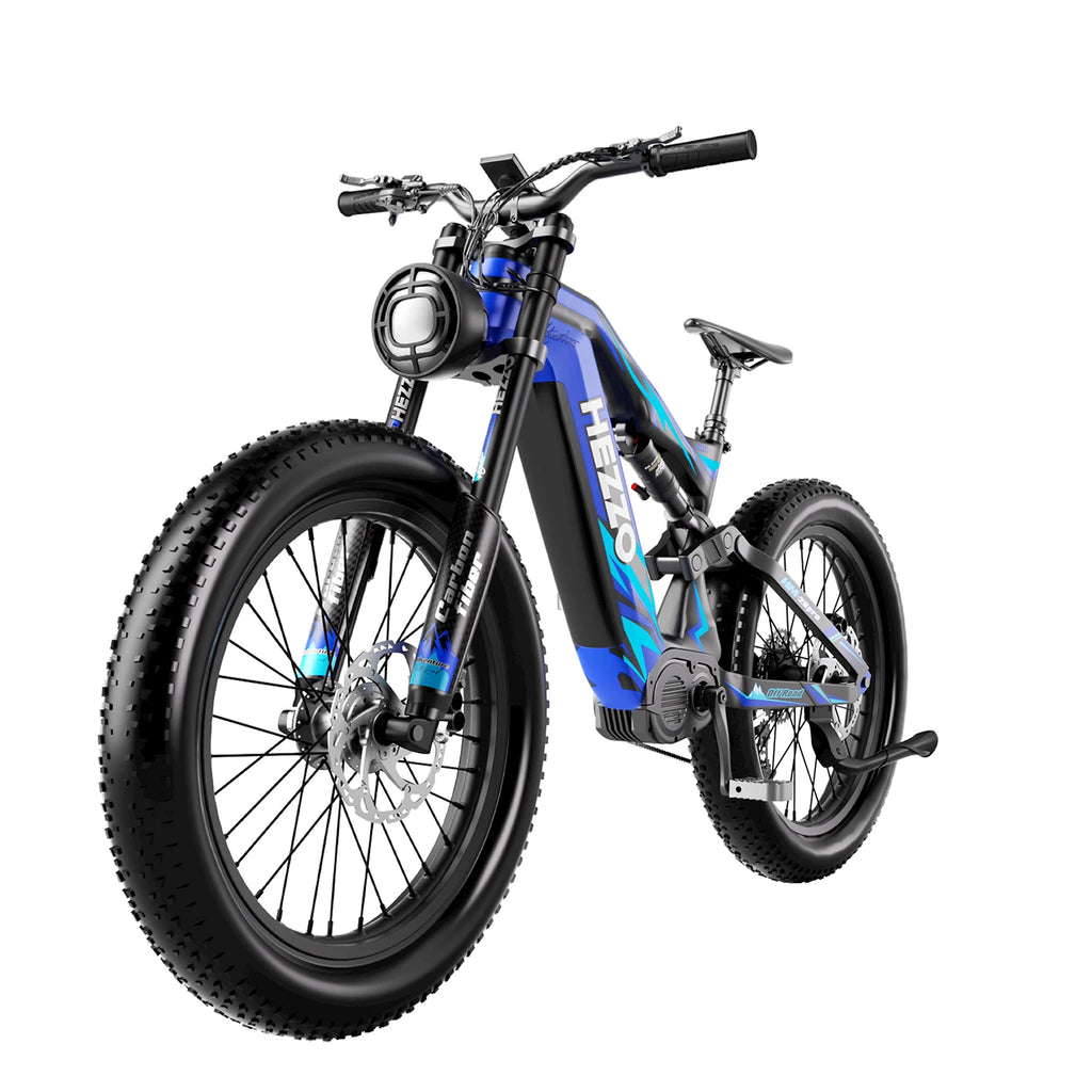 HEZZO K9 Ebike 1000W 52V Middrive Ebike 52V 21Ah Battery 160N.m Oil Brakes Power-Off Protection Off-Road Powerful Electric Bike