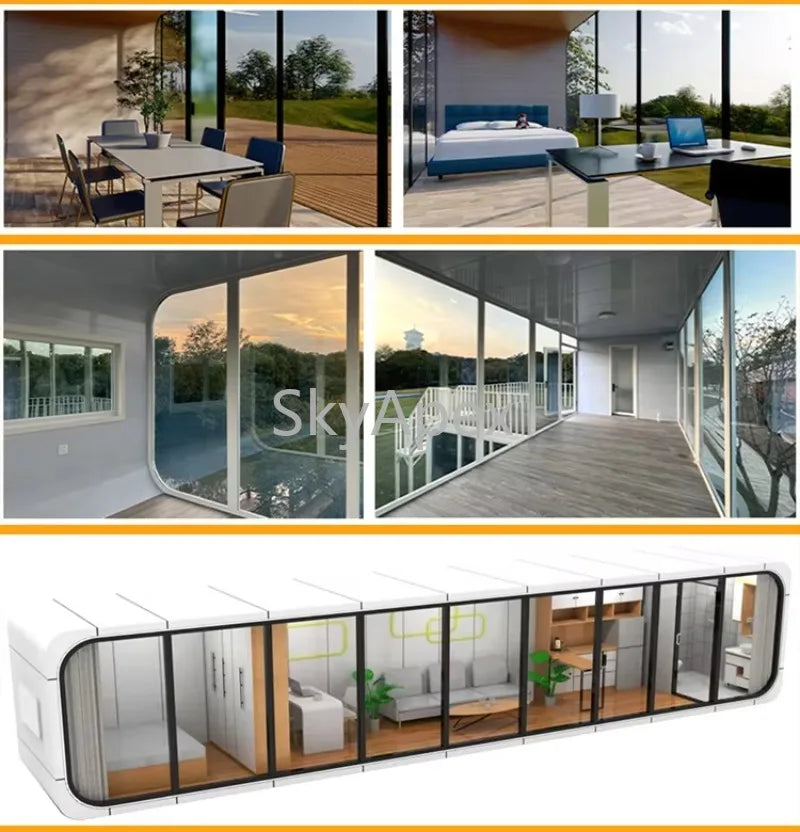 ISO CE Certified Customizable Modular 20ft Smart Apple Cabin Container House with Bathroom Movable Hotel  Use  Windproof  Stable