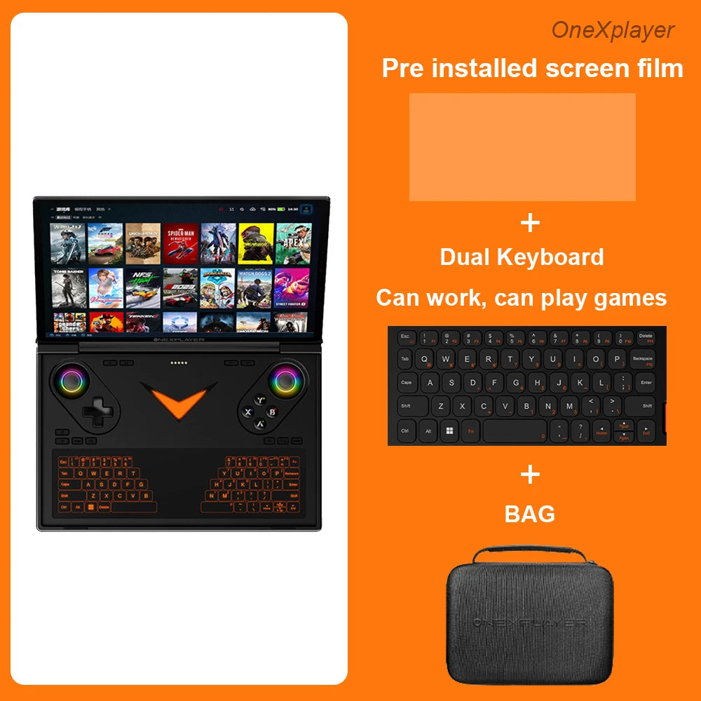 OneXPlayer G1 8.8" AMD Ryzen AI 9 HX 370 Handheld Gaming Console 2-in-1 Laptop Portable UMPC with Magnetic Keyboard