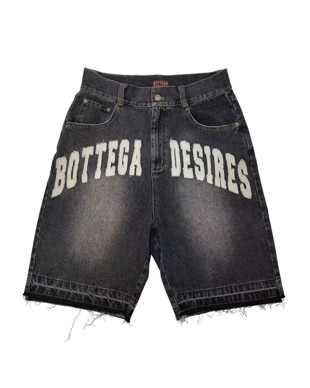 Bottega Desire Y2K New Cowboy Skateboard Shorts Cartoon Embroidery Men And Women Loose Jeans Wide-Leg Pants Hip-Hop Street Jeans