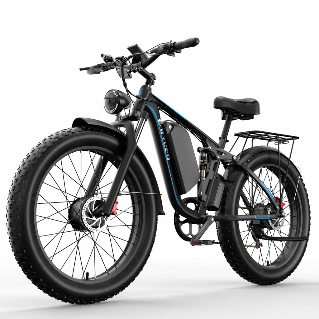 Electric Bike for Adults, 37/43MPH E Bikes for Men, 3000W Peak Dual Motors, 23AH Battery, 26” Fat Tire, Full Suspension