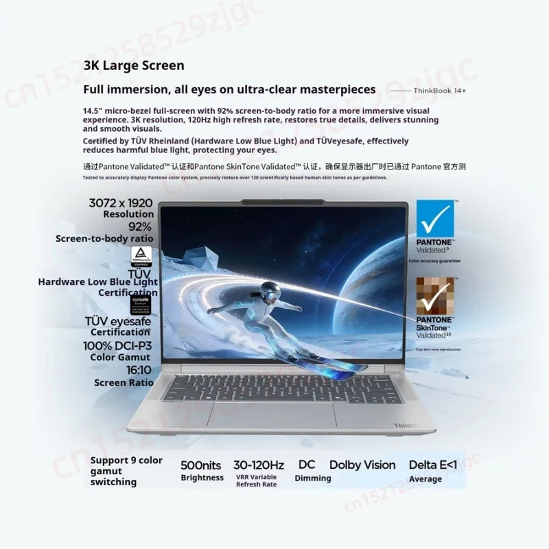 Lenovo ThinkBook 14+2026 Laptop Ryzen 7 H 255 32GB RAM 1TB SSD Graphics AMD Radeon 780M 14.5-inch 3K IPS LED 120Hz Screen