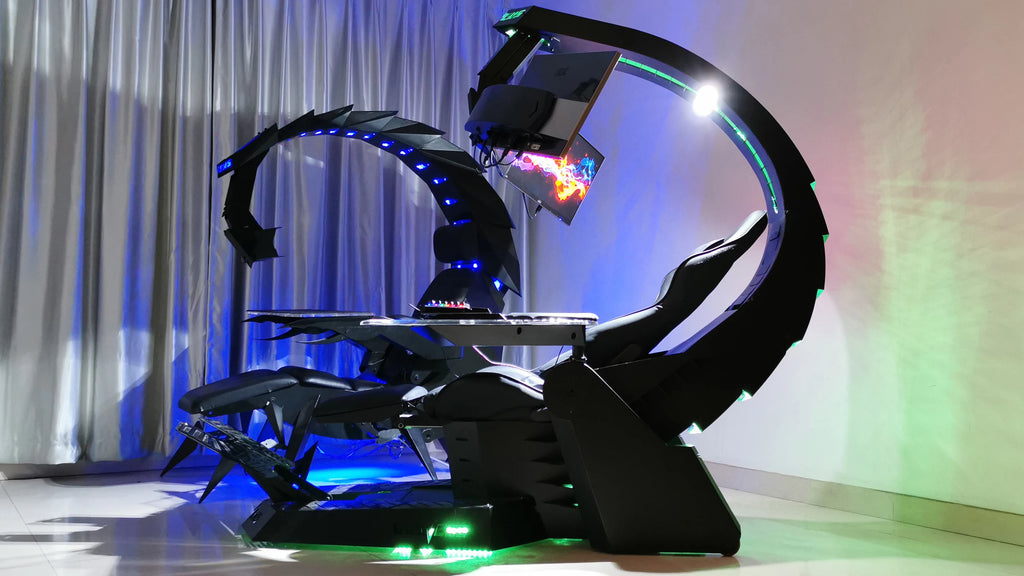 Unicorn Cluvens Brand Scorpio Hot Sell Ergonomic Silica Gamer Chair RGB LED High Back Swivel Racing Gaming Chair With Foot Rest
