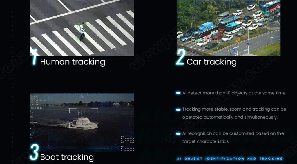 AI Tracking A10T Dual Sensor Gimbal Camera 10x Light Weight Drones Accessories